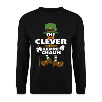 L’astucieux lutin St Patrick’s Day - Sweat-shirt Unisexe - noir - Devant - Alina (178cm) & Michal (187cm)