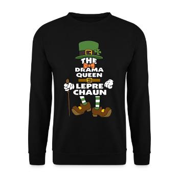 Le drame Queen Leprechaun St Patrick’s Day - Sweat-shirt Unisexe - noir - Devant - Alina (178cm) & Michal (187cm)