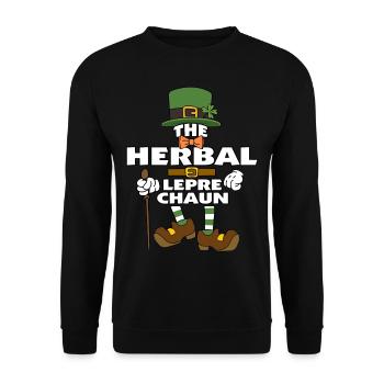 Le lutin à base de plantes St Patrick’s Day - Sweat-shirt Unisexe - noir - Devant - Alina (178cm) & Michal (187cm)