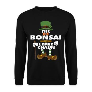 The Bonsai Leprechaun St Patrick's Day - Unisex Sweatshirt - black - Front - Alina (178cm) & Michal (187cm)
