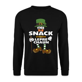 The Snack Leprechaun St Patrick's Day - Unisex Sweatshirt - black - Front - Alina (178cm) & Michal (187cm)