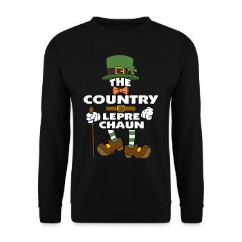 The Country Leprechaun St Patrick's Day - Unisex Sweatshirt - black - Front - Alina (178cm) & Michal (187cm)