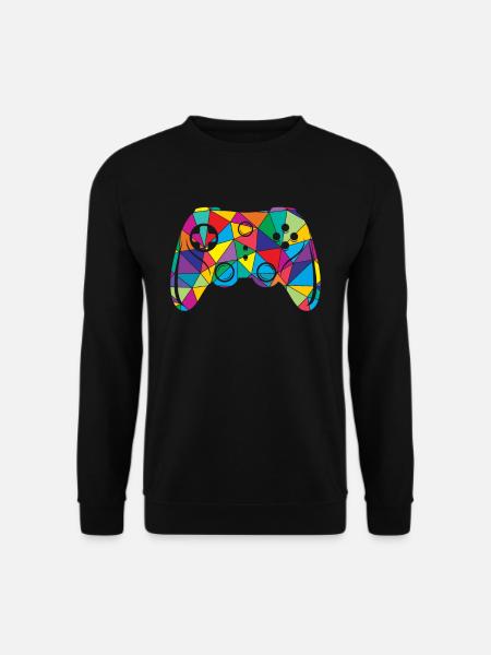 Low Poly Videospiel Polygon Controller - Unisex Pullover - Schwarz
