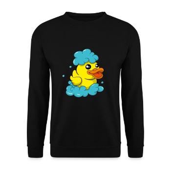 Rubber Duck Cute Bathing Duck Bathing Fun Soap Maker - Unisex Sweatshirt - black - Front - Alina (178cm) & Michal (187cm)