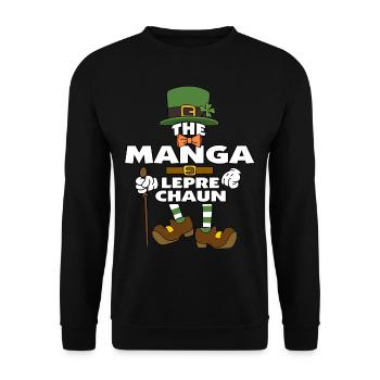 The Manga Leprechaun St Patrick's Day - Unisex Sweatshirt - black - Front - Alina (178cm) & Michal (187cm)