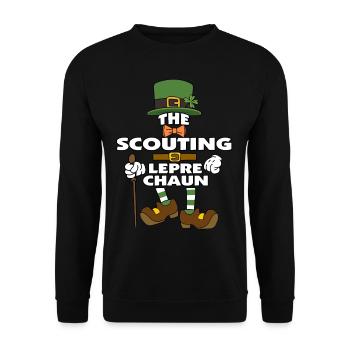 The Scouting Leprechaun St Patrick's Day - Unisex Sweatshirt - black - Front - Alina (178cm) & Michal (187cm)