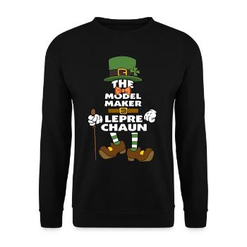 The Model Maker Leprechaun St Patrick's Day - Unisex Sweatshirt - black - Front - Alina (178cm) & Michal (187cm)