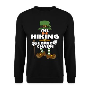 The Hiking Leprechaun St Patrick's Day - Unisex Sweatshirt - black - Front - Alina (178cm) & Michal (187cm)