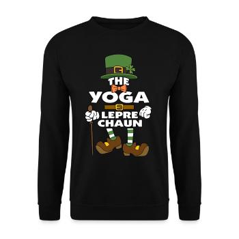 The Yoga Leprechaun St Patrick's Day - Unisex Sweatshirt - black - Front - Alina (178cm) & Michal (187cm)