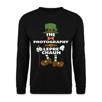 The Photography Leprechaun St Patrick's Day - Unisex Sweatshirt - black - Front - Alina (178cm) & Michal (187cm)