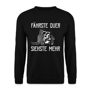 Fährste Quer Siehste Mehr Auto Drift - Unisex Pullover - Schwarz - Vorne - Alina (178cm) & Michal (187cm)