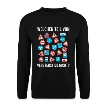 Fahrlehrer Welchen Teil Von Verstehst Du Nicht - Unisex Pullover - Schwarz - Vorne - Alina (178cm) & Michal (187cm)