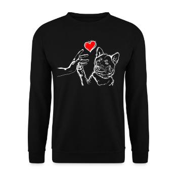 Dog Love Dogs High Five - Sweat-shirt Unisexe - noir - Devant - Alina (178cm) & Michal (187cm)