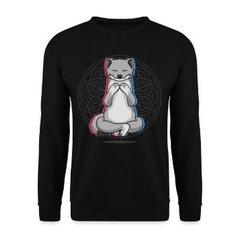 Yoga Weasel Ferret Yoga - Sweat-shirt Unisexe - noir - Devant - Alina (178cm) & Michal (187cm)