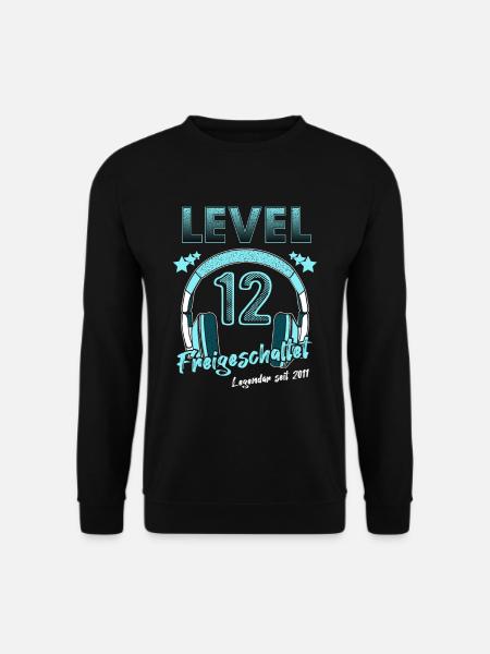Level 12 Jahre Geburtstagsshirt Gamer 2011 - Unisex Pullover - Schwarz
