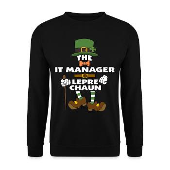 The It Manager Leprechaun St Patrick's Day - Unisex Sweatshirt - black - Front - Alina (178cm) & Michal (187cm)