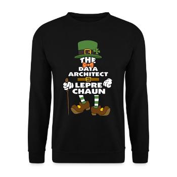 Le lutin de l’architecte de données pour la Saint-Patrick - Sweat-shirt Unisexe - noir - Devant - Alina (178cm) & Michal (187cm)