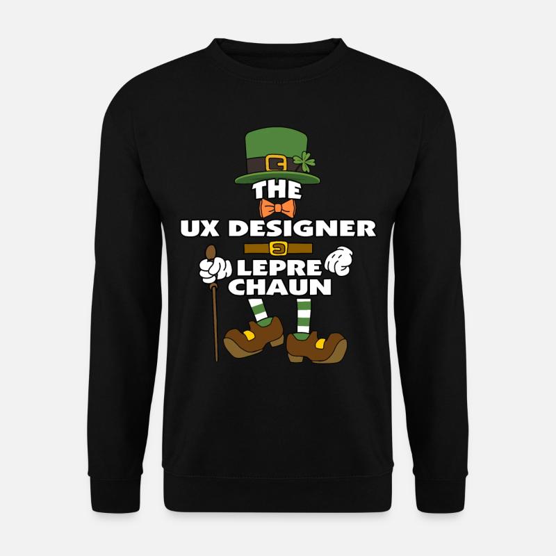 The Ux Designer Leprechaun St Patrick's Day - Unisex Pullover - Schwarz