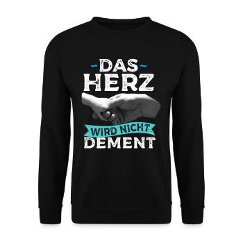 Das Herz Wird Nicht Dement Pfleger Altenpfleger - Unisex Pullover - Schwarz - Vorne - Alina (178cm) & Michal (187cm)