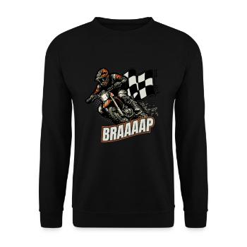 Dirt Bike Racing Motorsport Cross Moto Biker - Sweat-shirt Unisexe - noir - Devant - Alina (178cm) & Michal (187cm)
