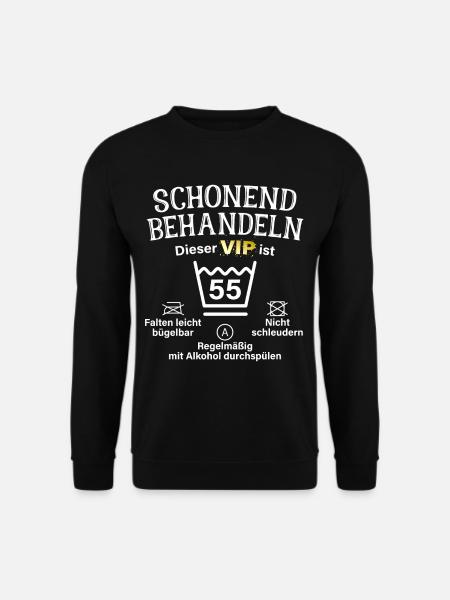 55. Geburtstag Schonend Behandeln 55 VIP ist 55 - Unisex Pullover - Schwarz