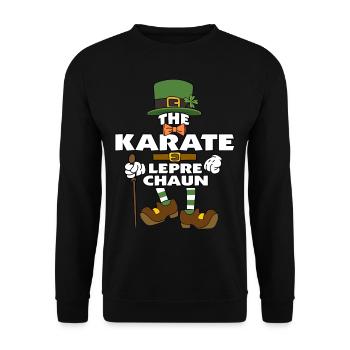 The Karate Leprechaun St Patrick's Day - Unisex Sweatshirt - black - Front - Alina (178cm) & Michal (187cm)