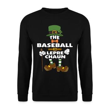 The Baseball Leprechaun St Patrick's Day - Unisex Sweatshirt - black - Front - Alina (178cm) & Michal (187cm)