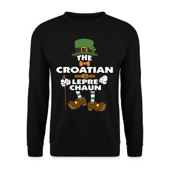 Le lutin croate Saint-Patrick - Sweat-shirt Unisexe - noir - Devant - Alina (178cm) & Michal (187cm)
