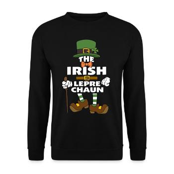 The Irish Leprechaun St Patrick's Day - Unisex Pullover - Schwarz - Vorne - Alina (178cm) & Michal (187cm)