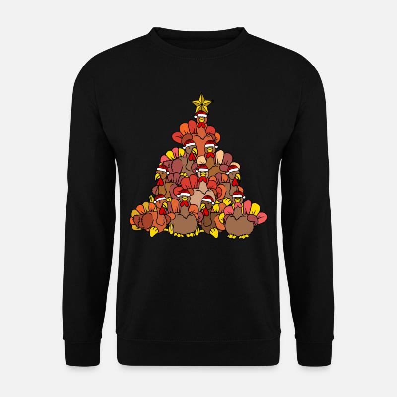 Christmas Chickens Christmas Tree - Unisex Sweatshirt - black