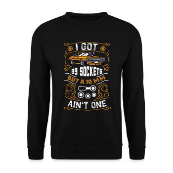 Drôle de mécanicien de voiture disant outil 10MM - Sweat-shirt Unisexe - noir - Devant - Alina (178cm) & Michal (187cm)
