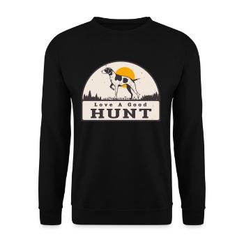 Hunting Dog Good Hunting Vintage Hunter - Unisex Sweatshirt - black - Front - Alina (178cm) & Michal (187cm)