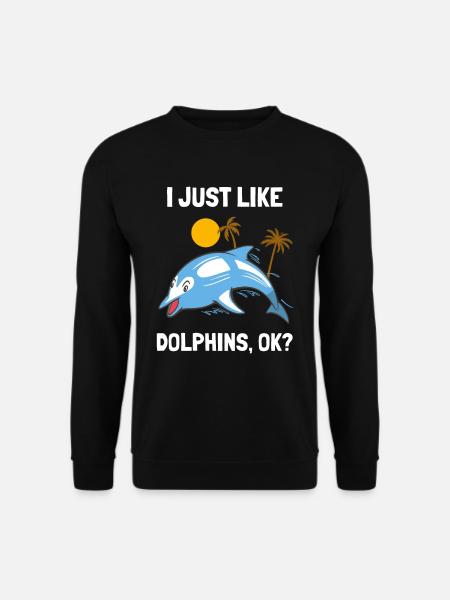Ich Liebe Einfach Delfine Lustiger Delphin - Unisex Pullover - Schwarz