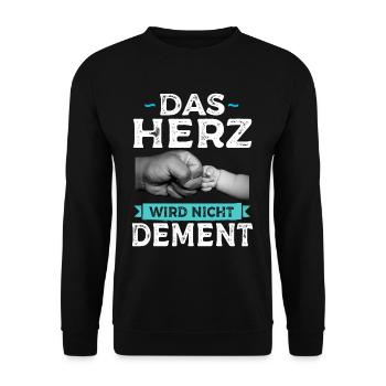 Das Herz Wird Nicht Dement Pflege - Unisex Pullover - Schwarz - Vorne - Alina (178cm) & Michal (187cm)