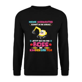 Ma sœur vient à l’école Maintenant je suis la patronne - Sweat-shirt Unisexe - noir - Devant - Alina (178cm) & Michal (187cm)