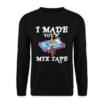 I Made You A Mixtape 80s 90s Tape Pencil - Unisex Pullover - Schwarz - Vorne - Alina (178cm) & Michal (187cm)