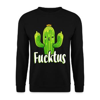 Fucktus Lustiger Kaktus Pflanze Kakteen Sukkulente - Unisex Pullover - Schwarz - Vorne - Alina (178cm) & Michal (187cm)