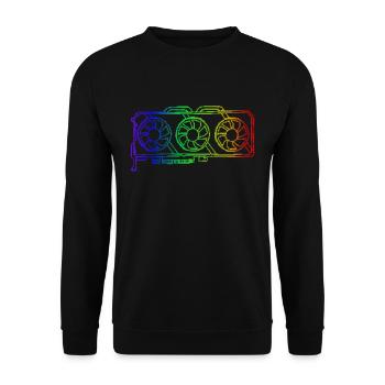 Pixel Look RGB Gaming Graphics Card Gamer - Unisex Sweatshirt - black - Front - Alina (178cm) & Michal (187cm)