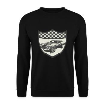 Racing Car Muscle Car Logo Motorsport Car Lovers - Sweat-shirt Unisexe - noir - Devant - Alina (178cm) & Michal (187cm)