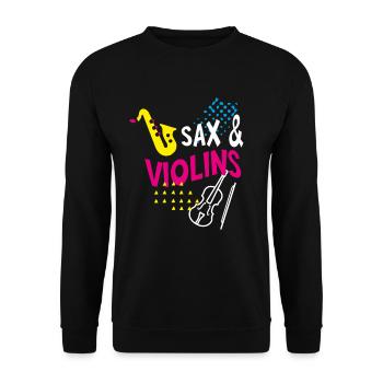 Sax & Violins Lustiges Musik Orchester Musiker - Unisex Pullover - Schwarz - Vorne - Alina (178cm) & Michal (187cm)