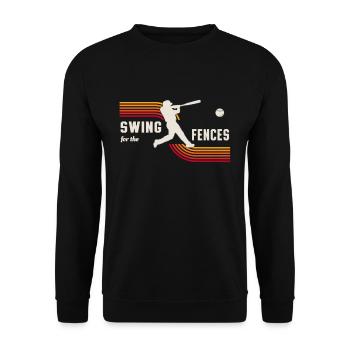Swing For The Fences Retro Baseball Player - Unisex Sweatshirt - black - Front - Alina (178cm) & Michal (187cm)