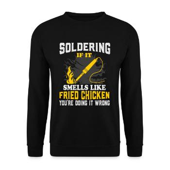 Occupation Funny Roast Chicken Soldering Electrician - Unisex Sweatshirt - black - Front - Alina (178cm) & Michal (187cm)