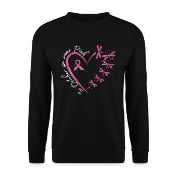 En octobre, nous portons un cancer du sein rose - Sweat-shirt Unisexe - noir - Devant - Alina (178cm) & Michal (187cm)