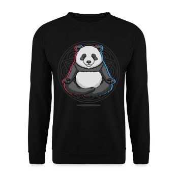 Namaste Panda Mandala Lotus Meditation Panda - Unisex Sweatshirt - black - Front - Alina (178cm) & Michal (187cm)