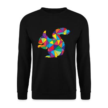 Écureuil Polygone animal sauvage - Sweat-shirt Unisexe - noir - Devant - Alina (178cm) & Michal (187cm)