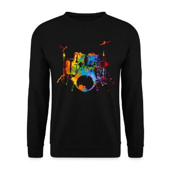 Splash Drum Musicien Musicien Batteur - Sweat-shirt Unisexe - noir - Devant - Alina (178cm) & Michal (187cm)