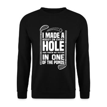 Golf Spruch Golfer Golfspieler - Unisex Pullover - Schwarz - Vorne - Alina (178cm) & Michal (187cm)