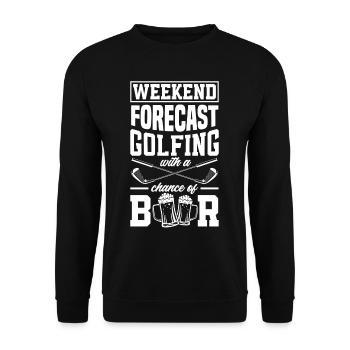 Golf Weekend Beer Drink Golf - Unisex Sweatshirt - black - Front - Alina (178cm) & Michal (187cm)