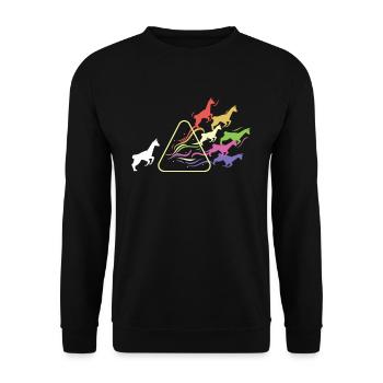 Lama Prism Rainbow Light Funny Physics - Unisex Sweatshirt - black - Front - Alina (178cm) & Michal (187cm)