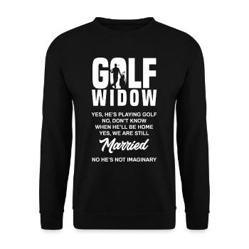 Golf Widow Funny Golfer Wife Gift - Unisex Sweatshirt - black - Front - Alina (178cm) & Michal (187cm)